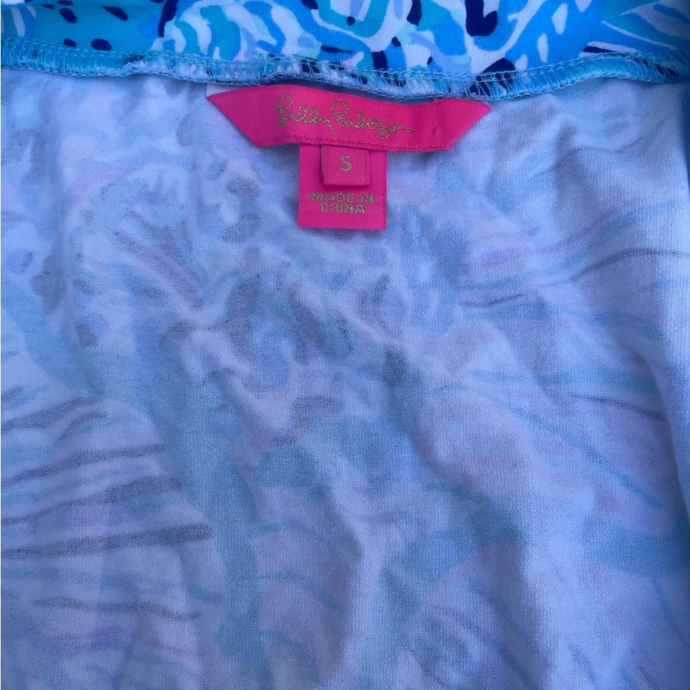 Lilly Pulitzer Rilla Wrap Romper In Bermuda Blue Fishful - Picture 8 of 9